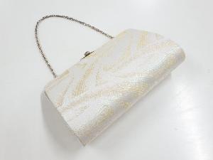 リサイクル　金銀糸流水模様織り出し和装バッグ